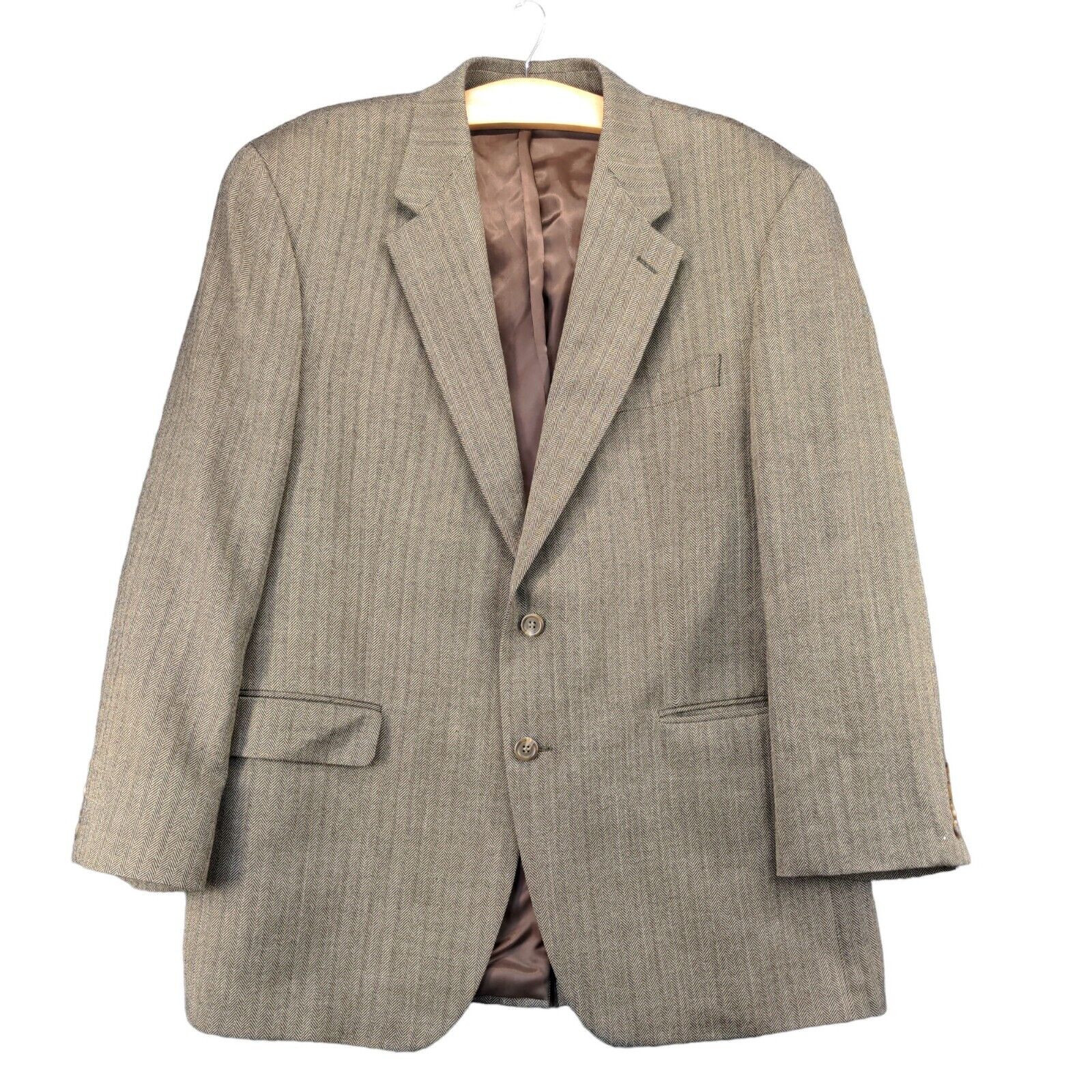 Lauren Ralph Lauren 2 Button Blazer Jacket Mens Size 44 Brown Pure Wool